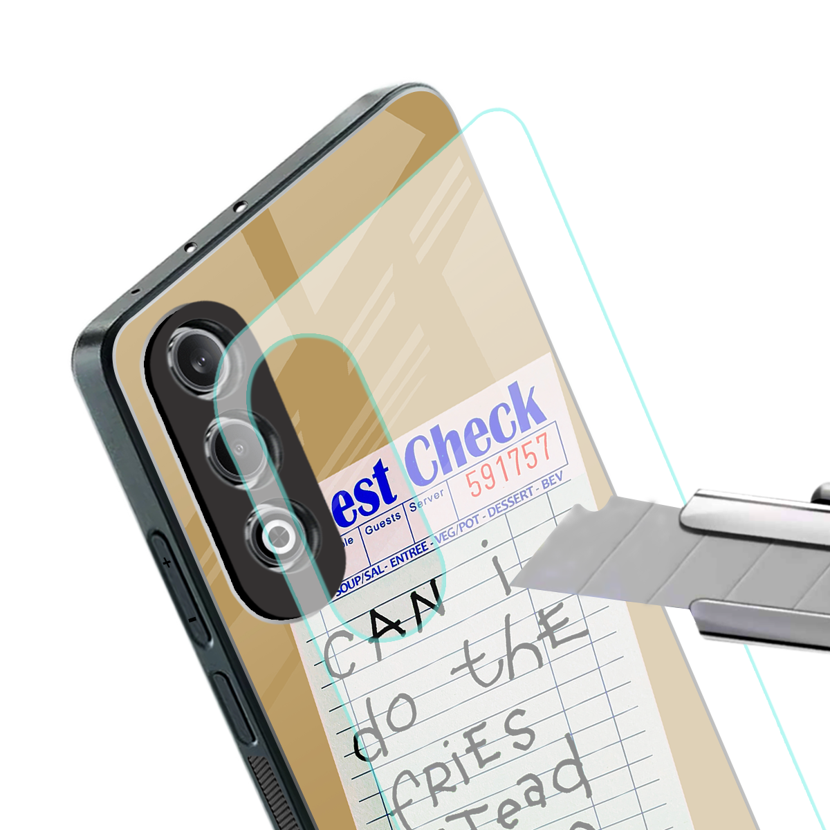 fries over salad back phone cover | glass case for oneplus nord ce 4
