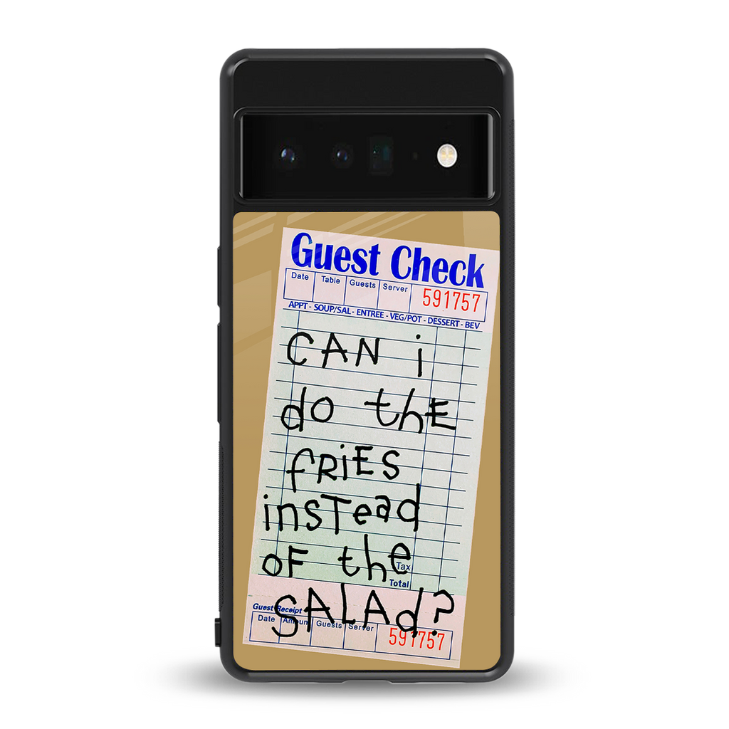 fries over salad back phone cover | glass case for google pixel 6 pro