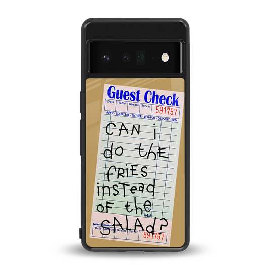 fries over salad back phone cover | glass case for google pixel 6 pro