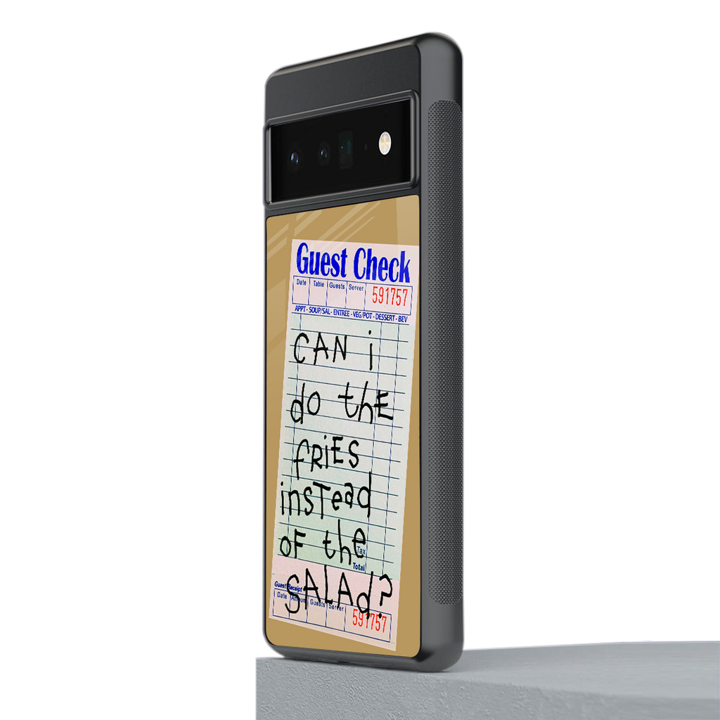 fries over salad back phone cover | glass case for google pixel 6 pro