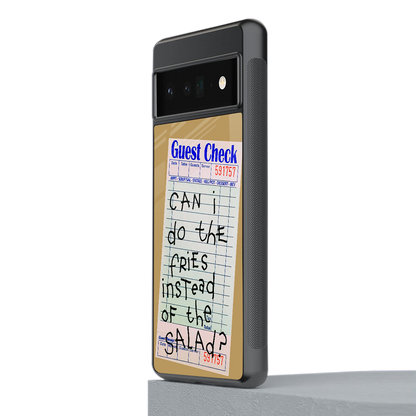 fries over salad back phone cover | glass case for google pixel 6 pro