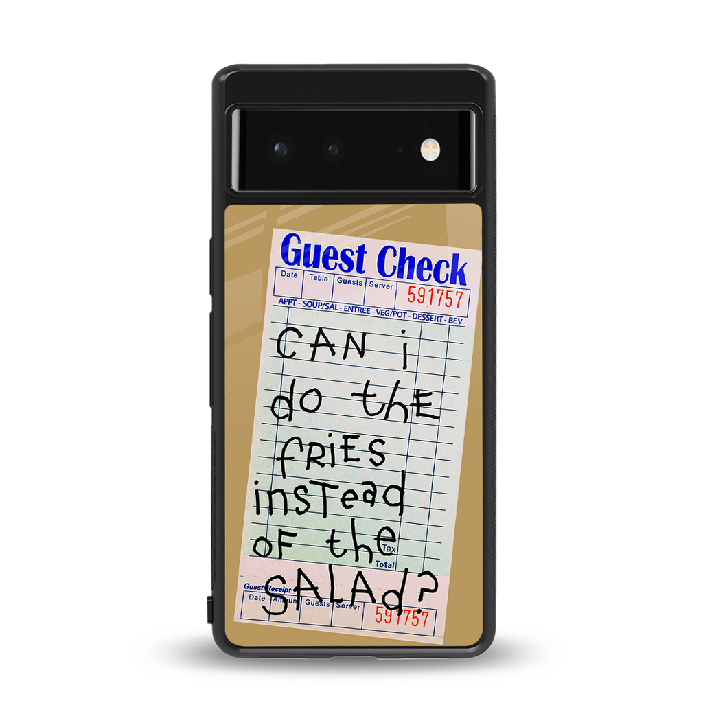 fries over salad back phone cover | glass case for google pixel 6