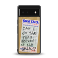 fries over salad back phone cover | glass case for google pixel 6
