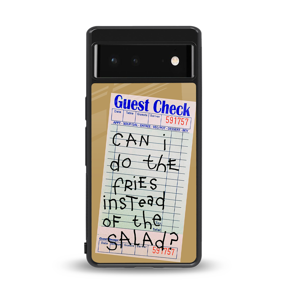 fries over salad back phone cover | glass case for google pixel 6