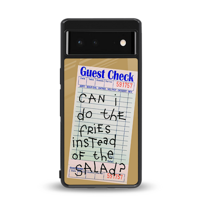 fries over salad back phone cover | glass case for Google Pixel 6A