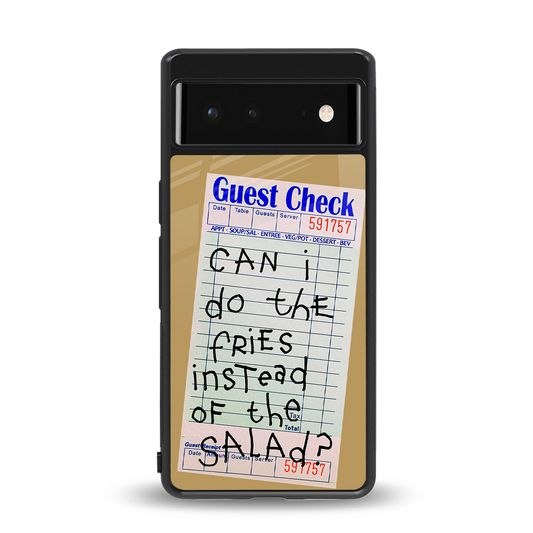 fries over salad back phone cover | glass case for Google Pixel 6A