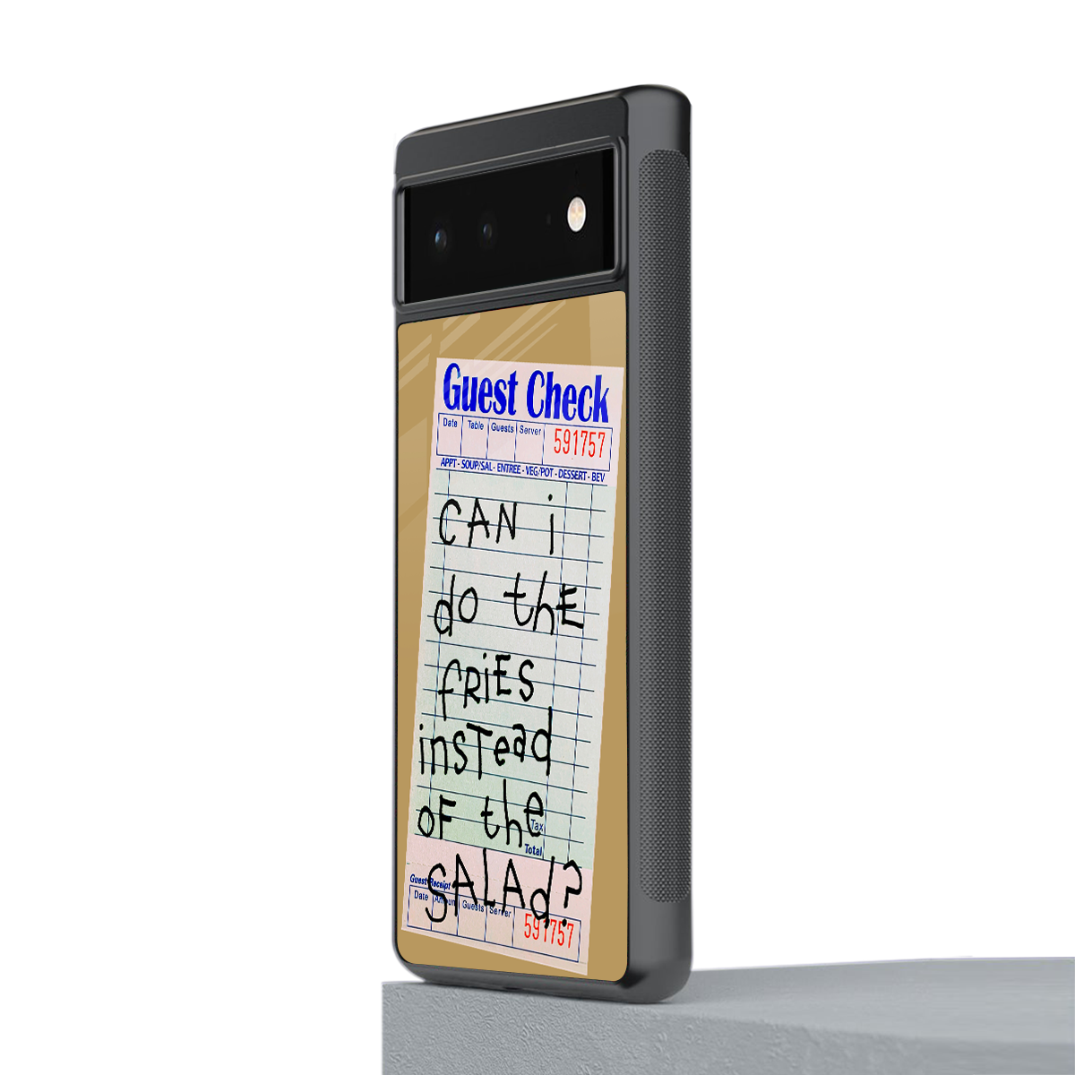 fries over salad back phone cover | glass case for Google Pixel 6A