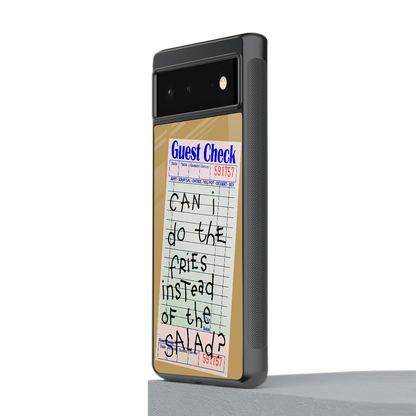 fries over salad back phone cover | glass case for Google Pixel 6A