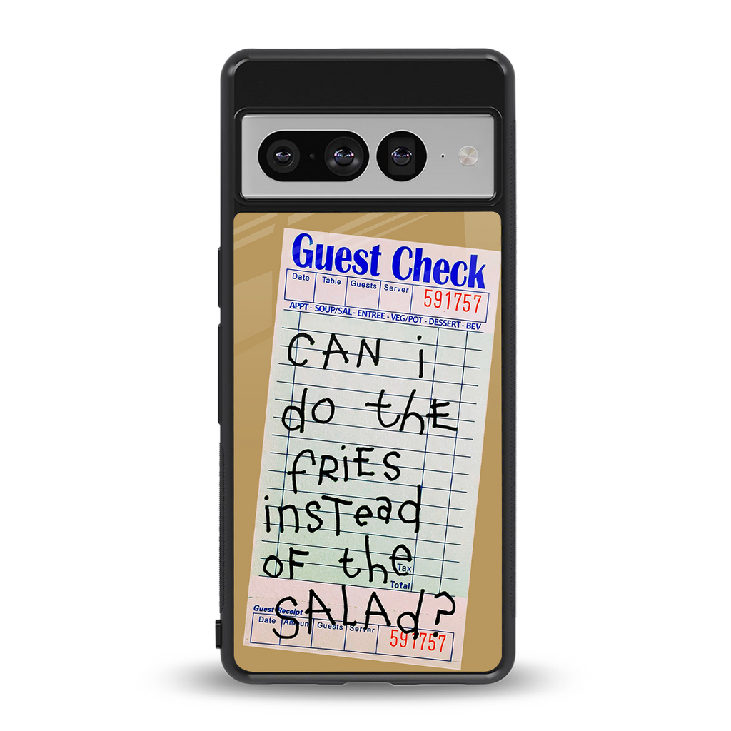 fries over salad back phone cover | glass case for google pixel 7 pro