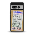 fries over salad back phone cover | glass case for google pixel 7 pro