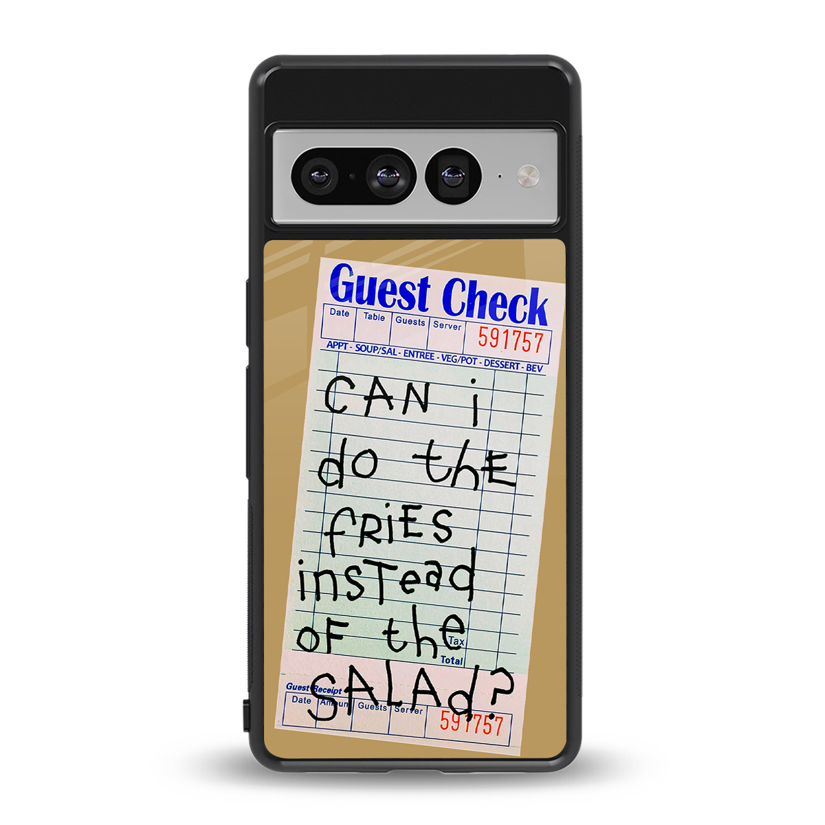 fries over salad back phone cover | glass case for google pixel 7 pro