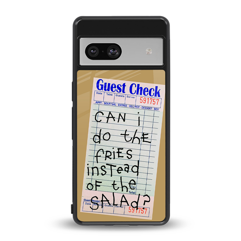 fries over salad back phone cover | glass case for Google Pixel 7