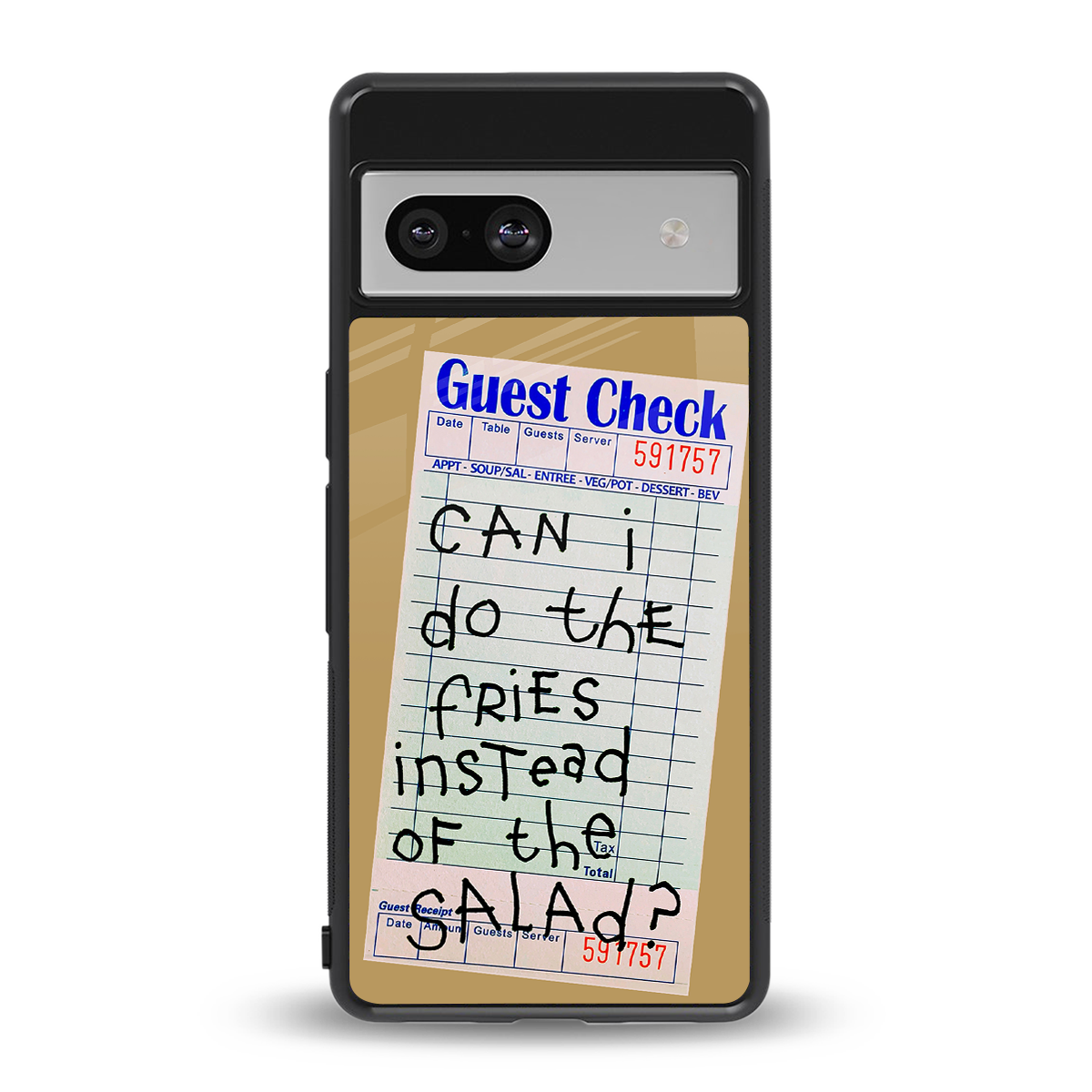 fries over salad back phone cover | glass case for Google Pixel 7A