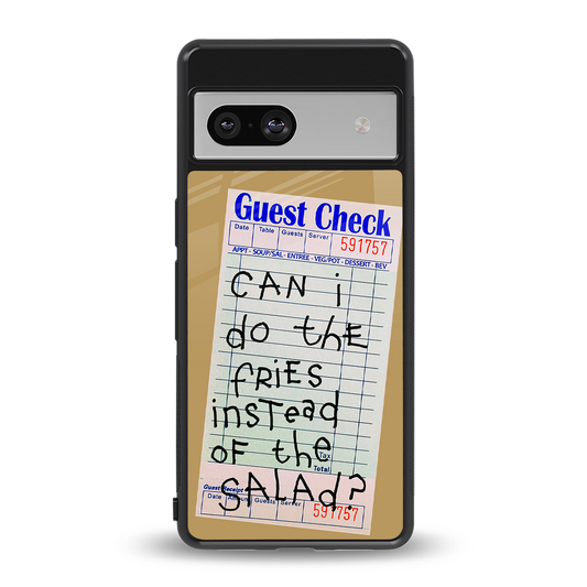 fries over salad back phone cover | glass case for Google Pixel 7A