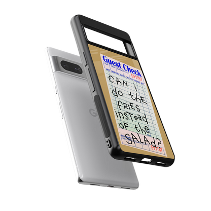 fries over salad back phone cover | glass case for Google Pixel 7
