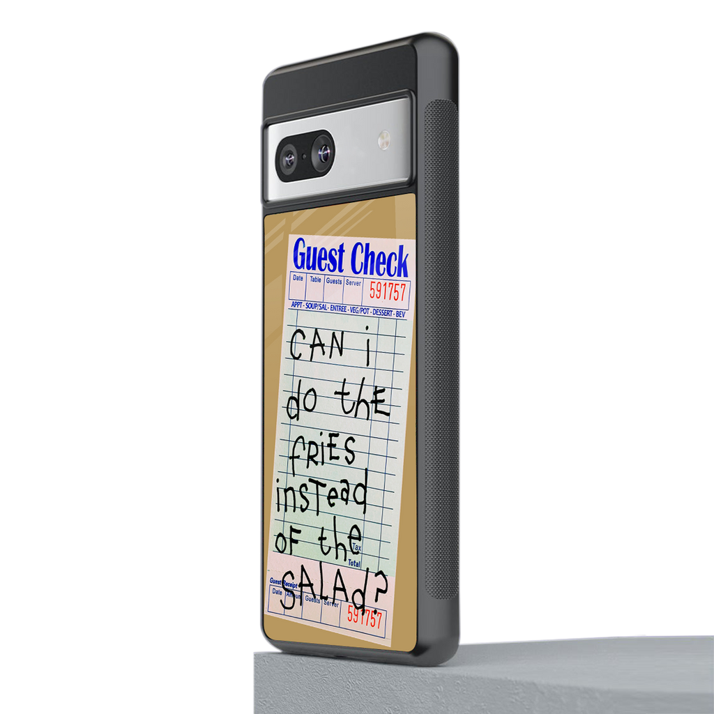 fries over salad back phone cover | glass case for Google Pixel 7