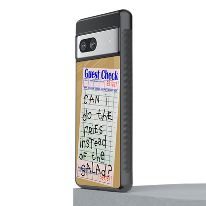 fries over salad back phone cover | glass case for Google Pixel 7