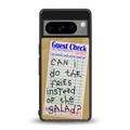fries over salad back phone cover | glass case for google pixel 8 pro