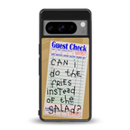 fries over salad back phone cover | glass case for google pixel 8 pro