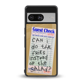 fries over salad back phone cover | glass case for Google Pixel 8