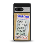 fries over salad back phone cover | glass case for Google Pixel 8