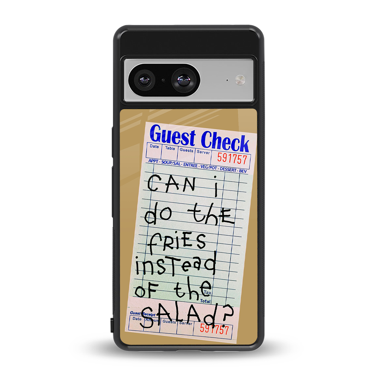 fries over salad back phone cover | glass case for Google Pixel 8