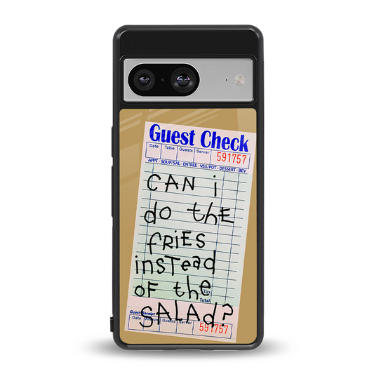 fries over salad back phone cover | glass case for Google Pixel 8