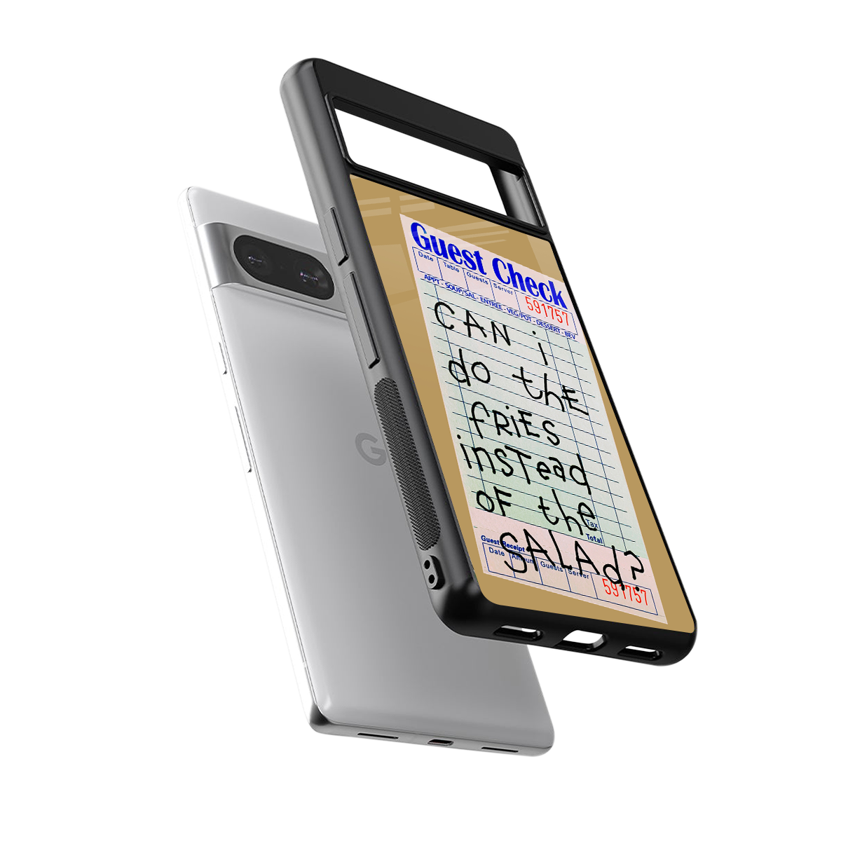 fries over salad back phone cover | glass case for Google Pixel 8