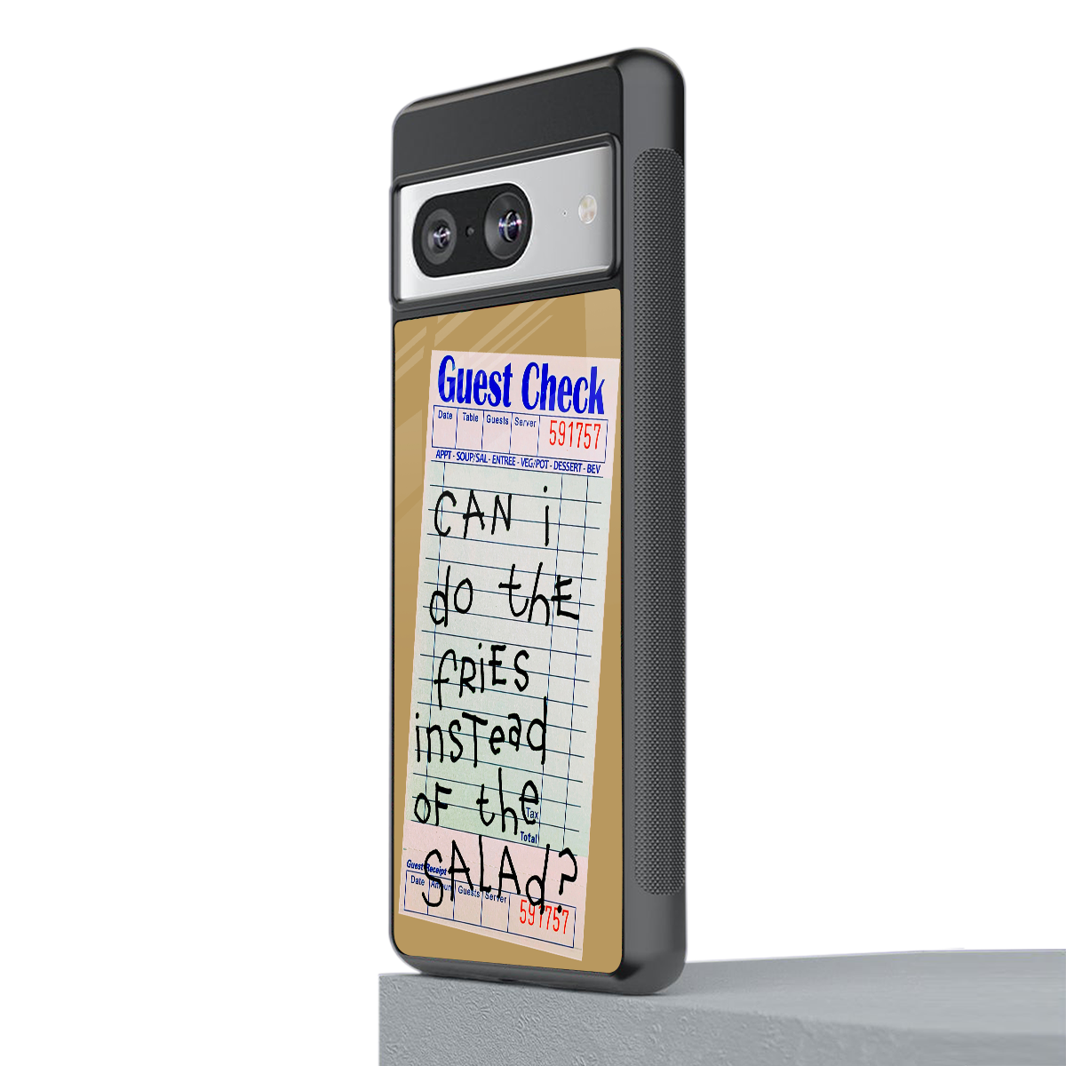 fries over salad back phone cover | glass case for Google Pixel 8