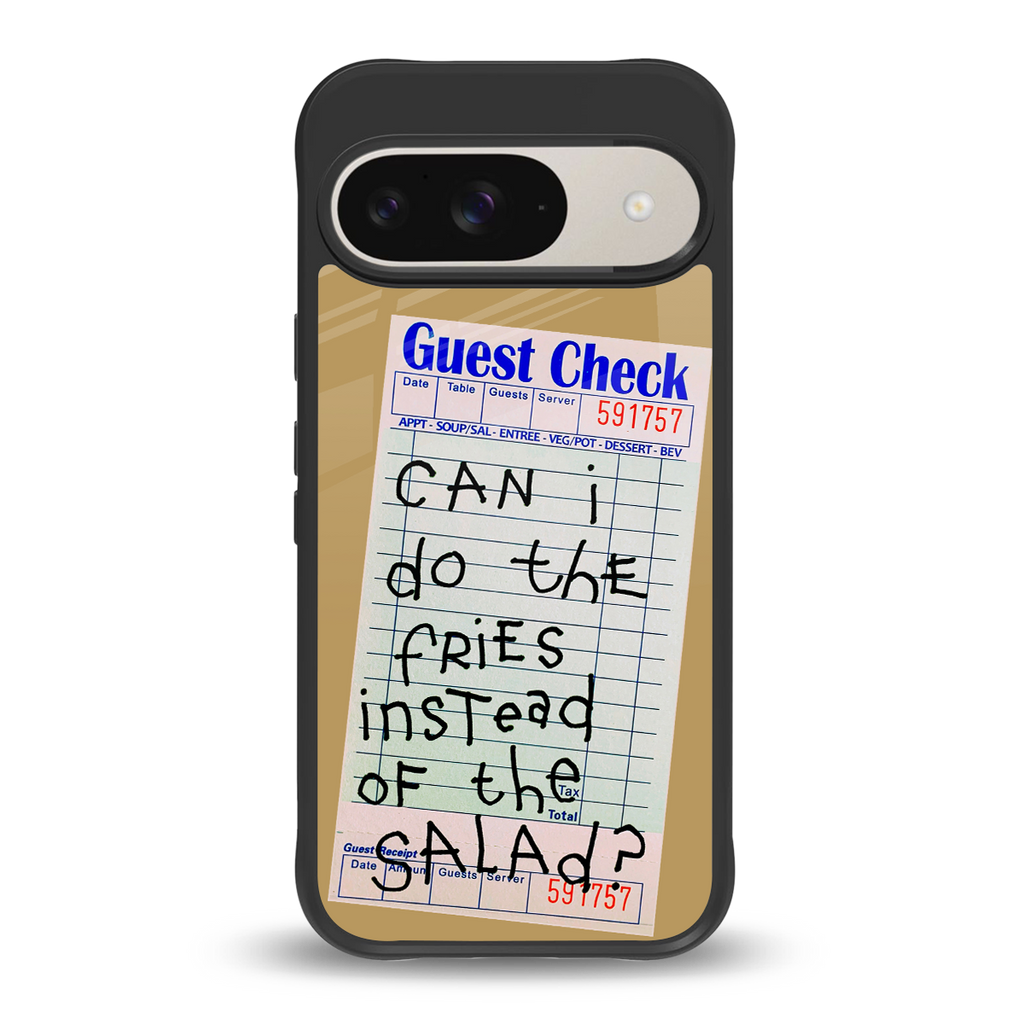 fries over salad back phone cover | glass case for google pixel 9