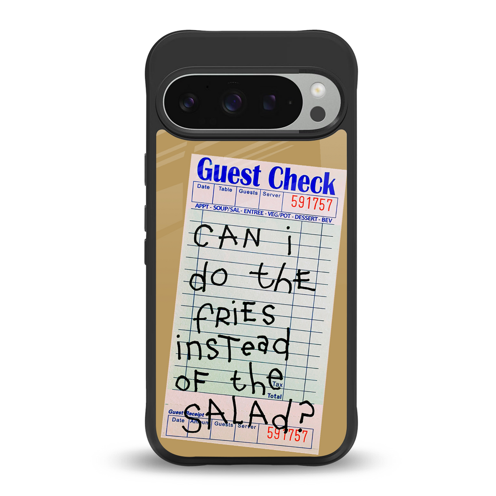 fries over salad back phone cover | glass case for google pixel 9 pro