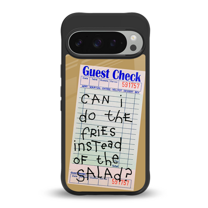 fries over salad back phone cover | glass case for google pixel 9 pro xl