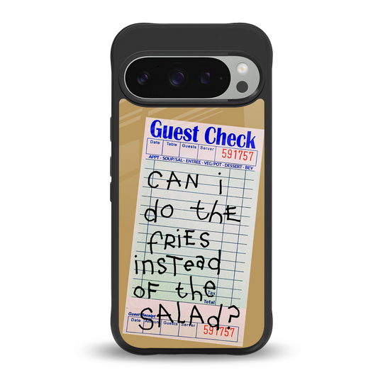 fries over salad back phone cover | glass case for google pixel 9 pro xl