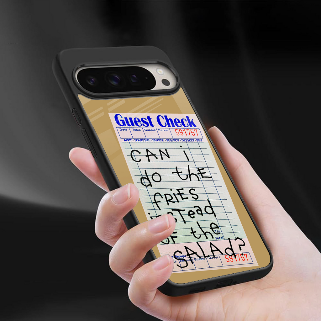 fries over salad back phone cover | glass case for google pixel 9 pro