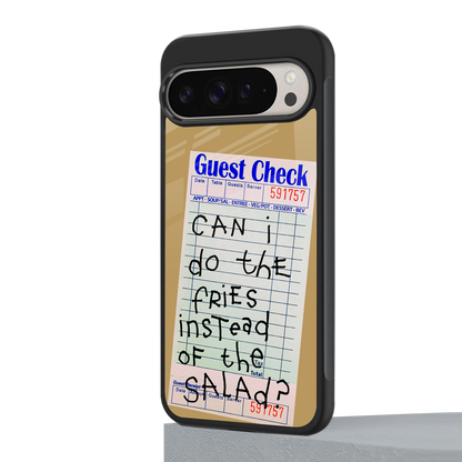 fries over salad back phone cover | glass case for google pixel 9 pro xl