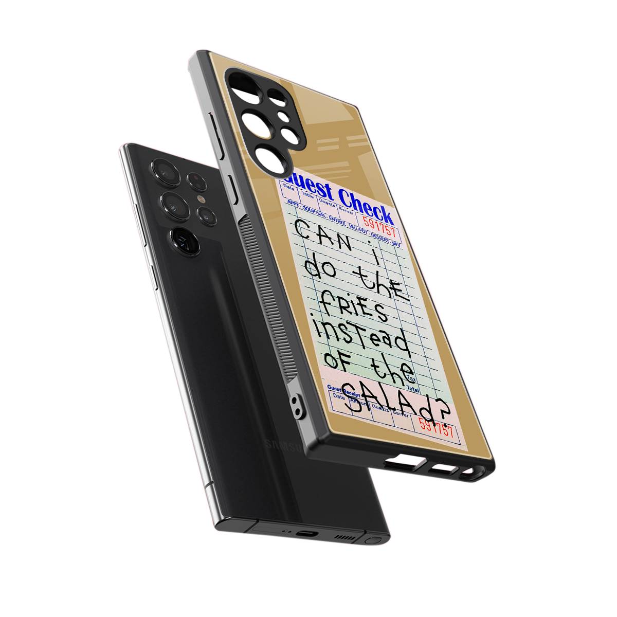 fries over salad back phone cover | glass case for samsung galaxy s23 ultra