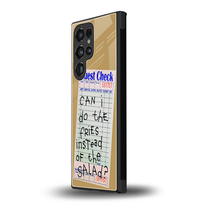 fries over salad back phone cover | glass case for samsung galaxy s23 ultra