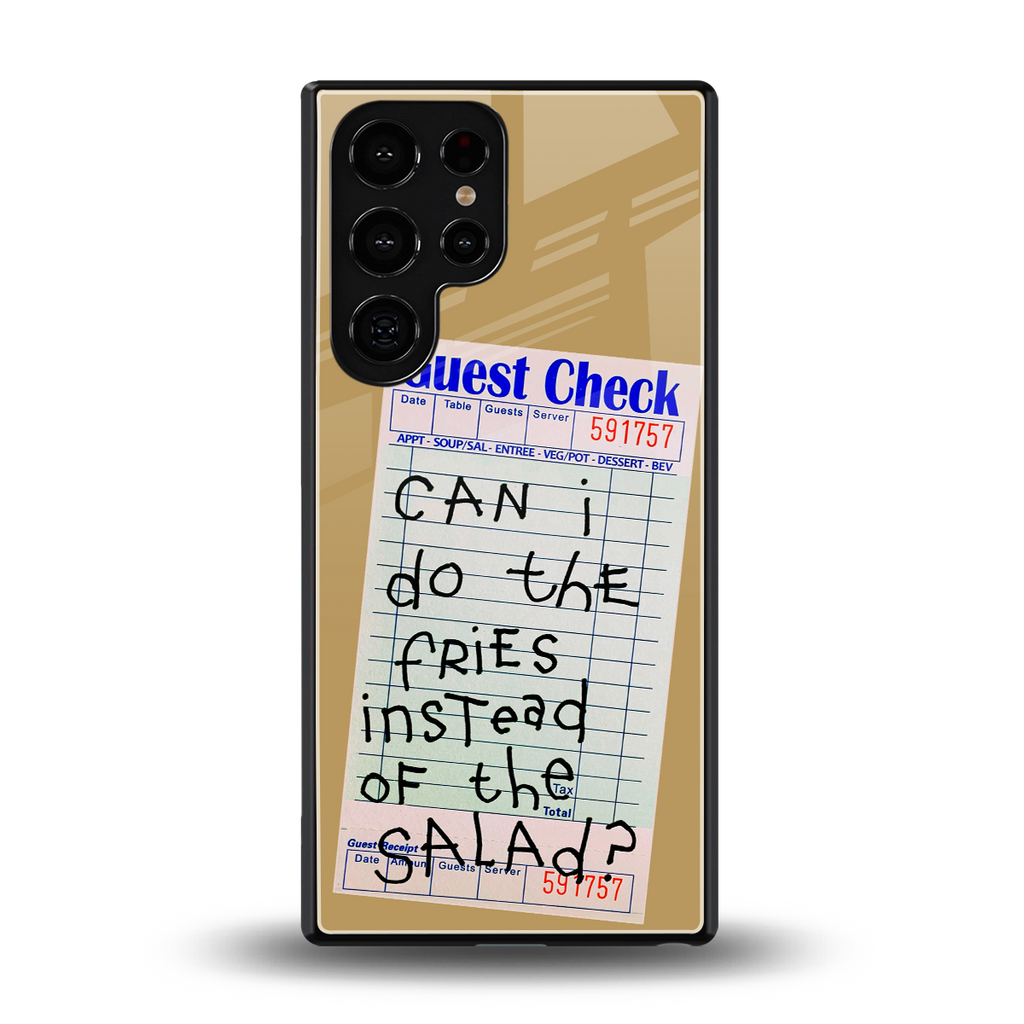fries over salad back phone cover | glass case for samsung galaxy s25 ultra