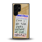 fries over salad back phone cover | glass case for samsung galaxy s25 ultra