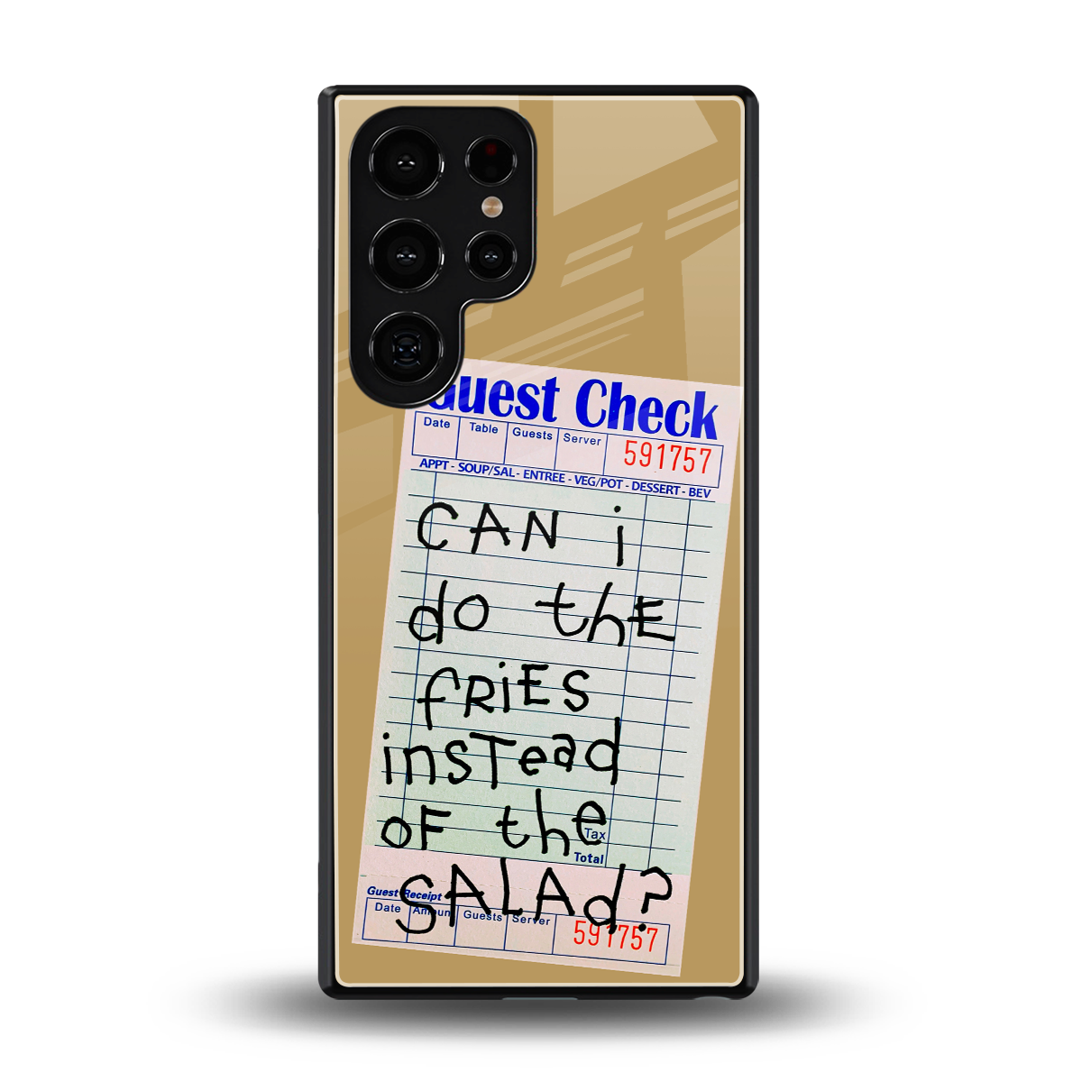 fries over salad back phone cover | glass case for samsung galaxy s25 ultra