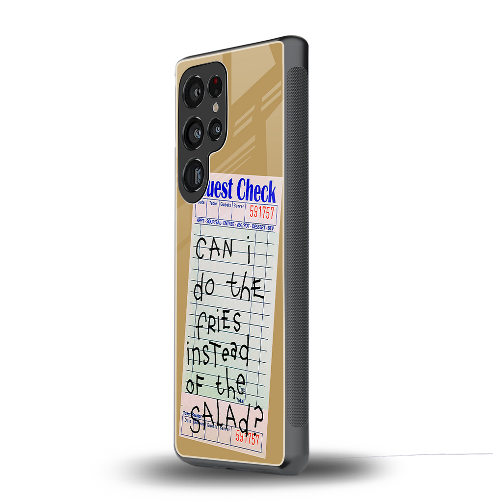 fries over salad back phone cover | glass case for samsung galaxy s25 ultra