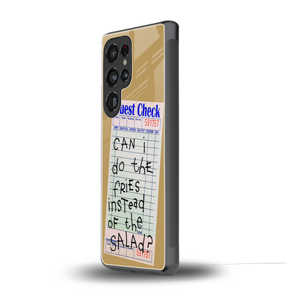 fries over salad back phone cover | glass case for samsung galaxy s25 ultra