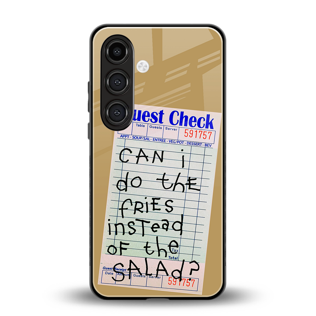 fries over salad back phone cover | glass case for samsung galaxy s24