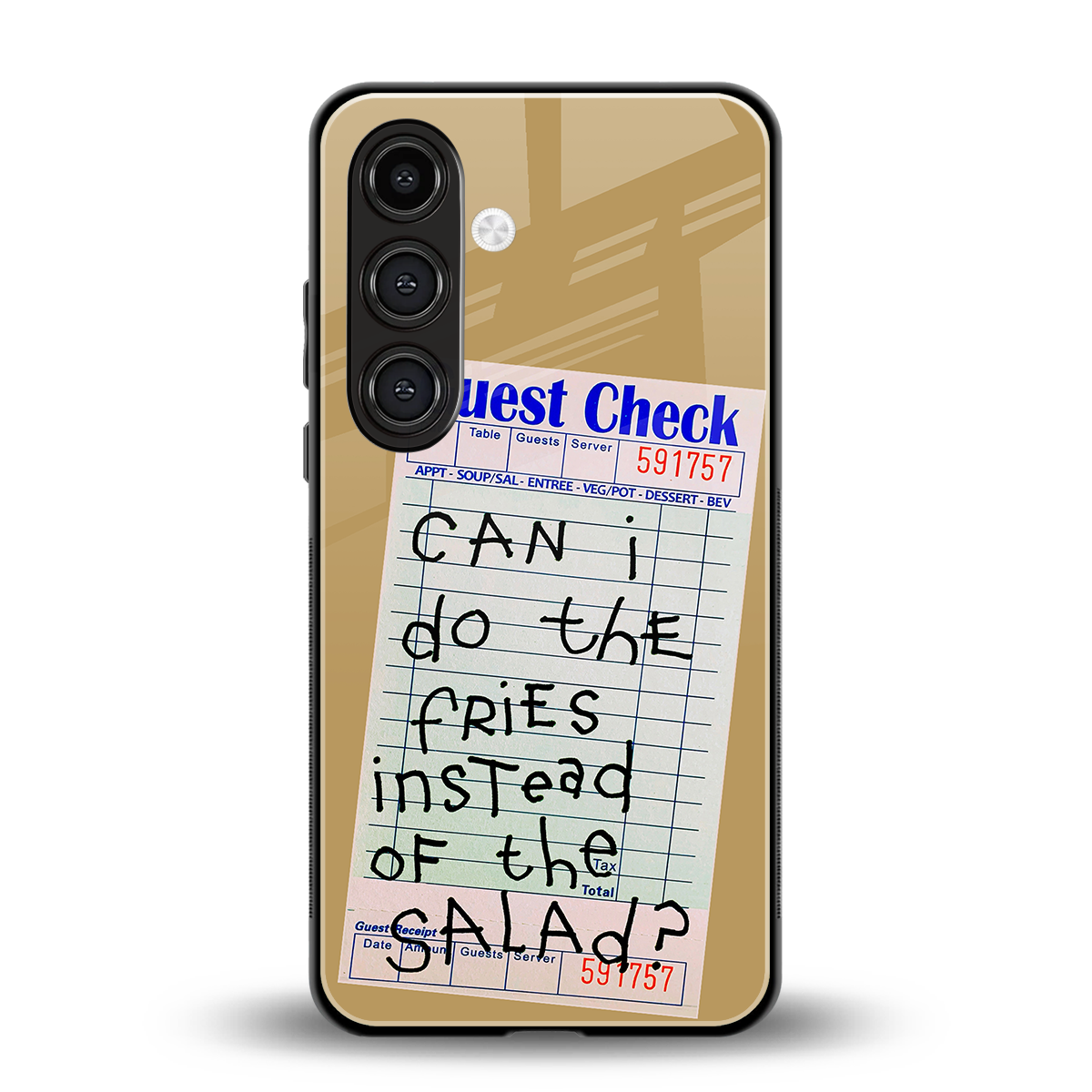 fries over salad back phone cover | glass case for samsung galaxy s24 fe