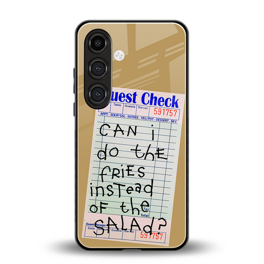 fries over salad back phone cover | glass case for samsung galaxy s24 fe