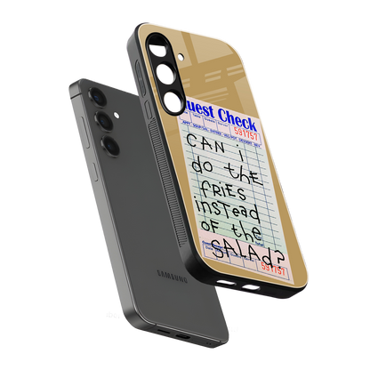 fries over salad back phone cover | glass case for samsung galaxy s24 fe