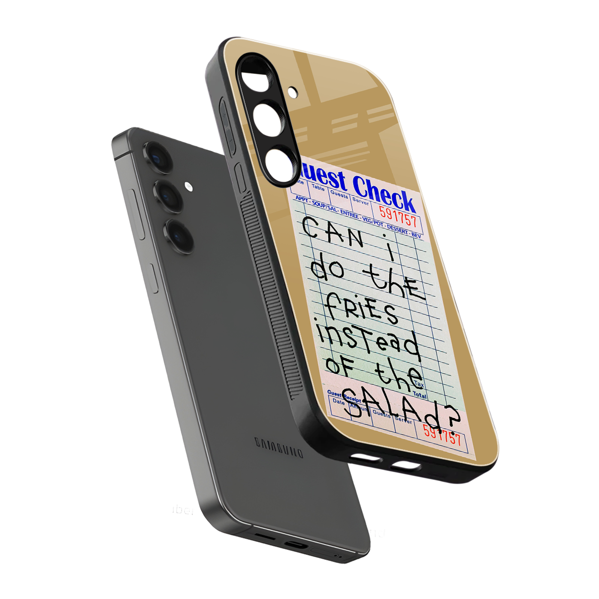 fries over salad back phone cover | glass case for samsung galaxy s24 plus