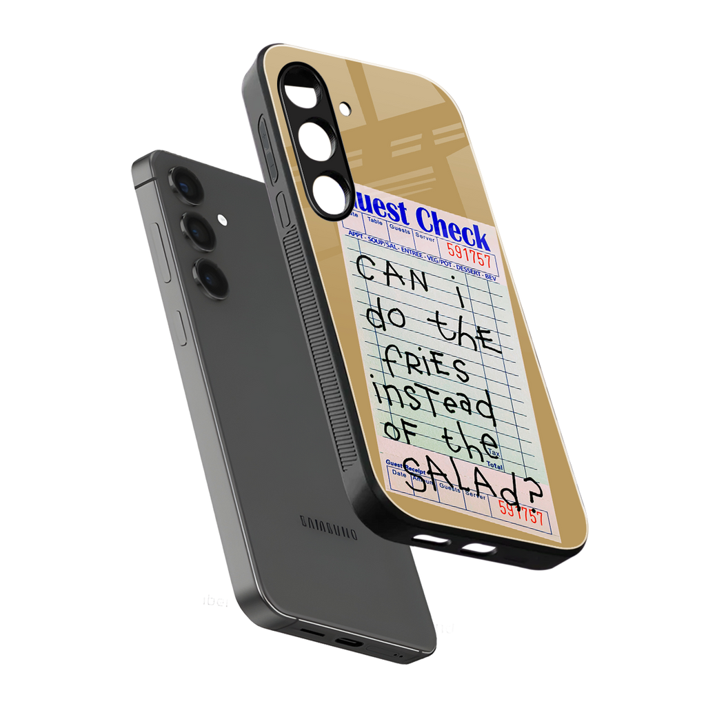 fries over salad back phone cover | glass case for samsung galaxy s25 plus