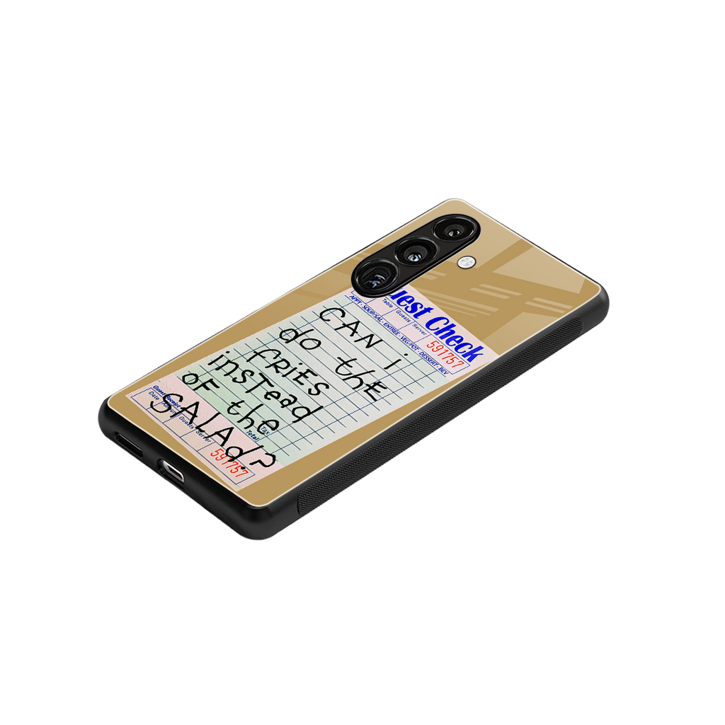 fries over salad back phone cover | glass case for samsung galaxy s25 plus