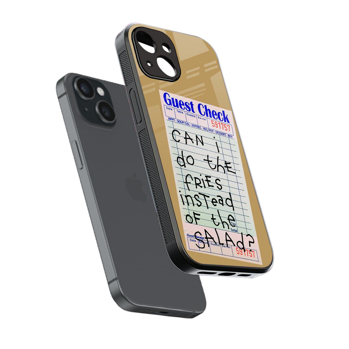 fries over salad back phone cover | glass case for iphone 15